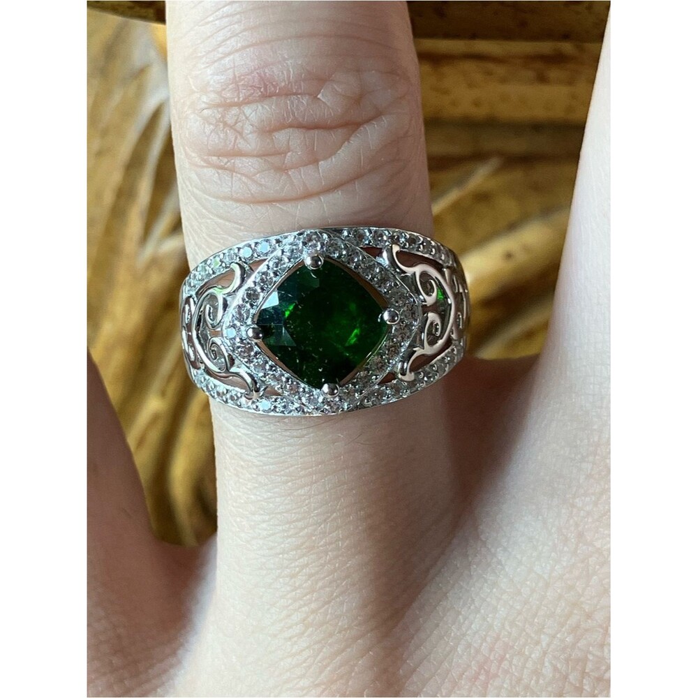 Natural Chrome Diopside Sterling Silver Ring Size 7